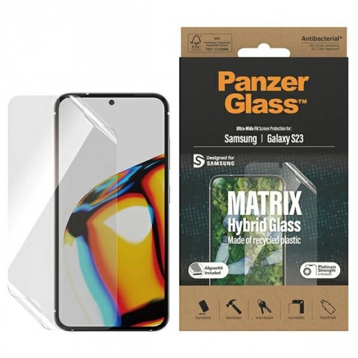 PanzerGlass Matrix Hybridglas mit Positionierer für Samsung Galaxy S23