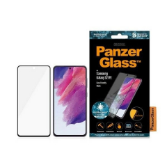 PanzerGlass E2E Microfracture antibakterielles Glas für Samsung Galaxy S21 FE – mit schwarzem Rahmen